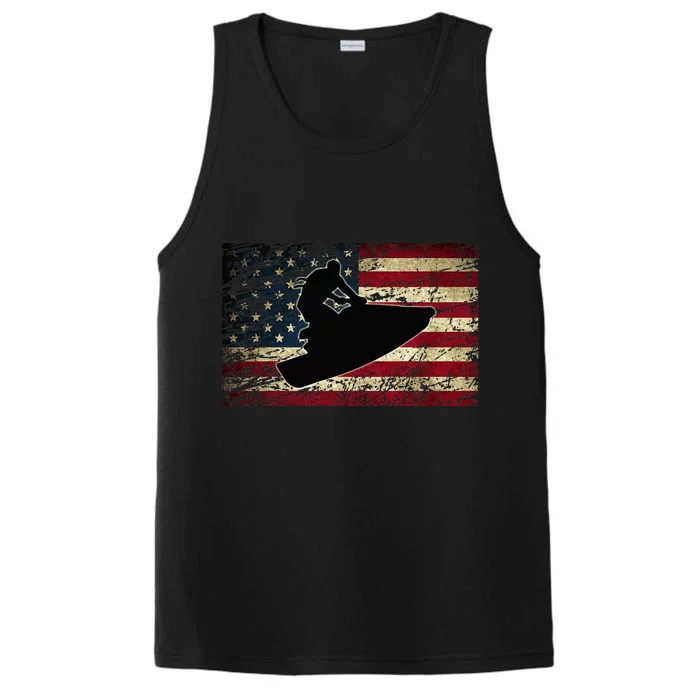 Jet Ski With American USA Flag Jetski Performance Tank