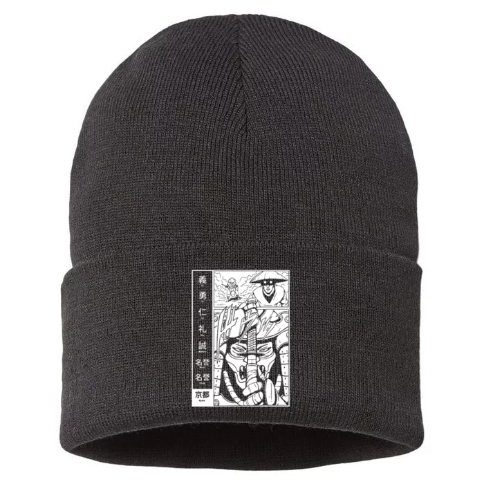 Japanese Samurai Warrior Bushido Code Swordsmen Sustainable Knit Beanie