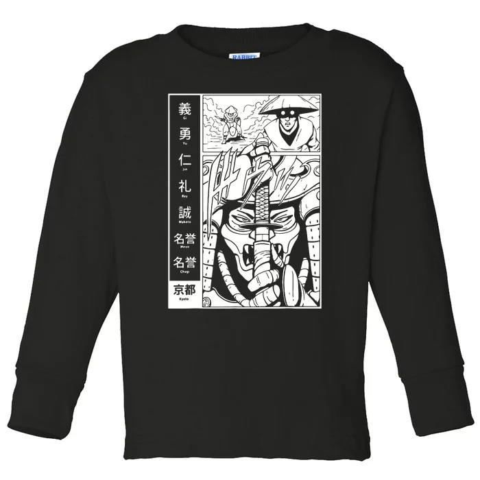 Japanese Samurai Warrior Bushido Code Swordsmen Toddler Long Sleeve Shirt