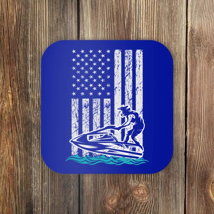 Jet Skiing Water Ski Athletic Usa American Flag Gift Coaster