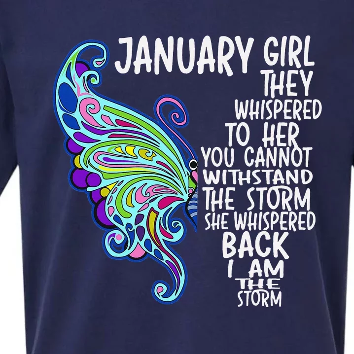 January She Whispered Back I Am The Storm Butterfly Sueded Cloud Jersey T-Shirt