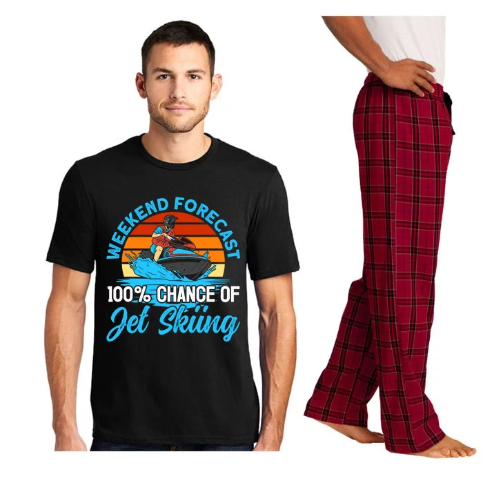 Jet Skiing Weekend Forecast 100% Chance Of Jet Skiing Jetski Gift Pajama Set