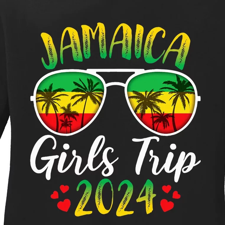 Jamaica Trip 2024 Family Matching Summer Vacation Ladies Long Sleeve Shirt