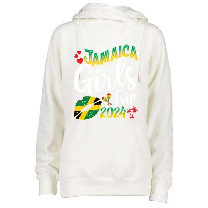 Jamaica Trip 2024 Family Vacation Summer Matching Gift Womens Funnel Neck Pullover Hood