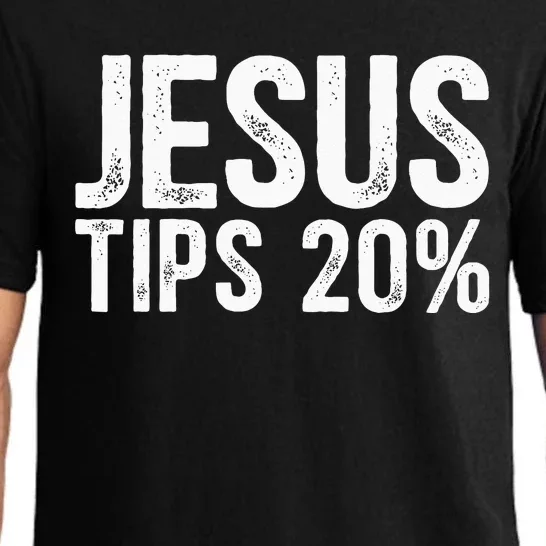 Jesus Tips 20 Funny Waiter Waitress Bartender Mixologist Pajama Set