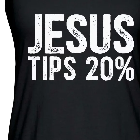 Jesus Tips 20 Funny Waiter Waitress Bartender Mixologist Ladies Essential Flowy Tank