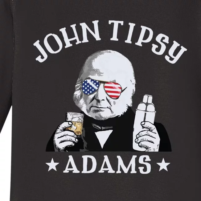 John Tipsy Adams President John Quincy Adams 4th Of July Baby Long Sleeve Bodysuit