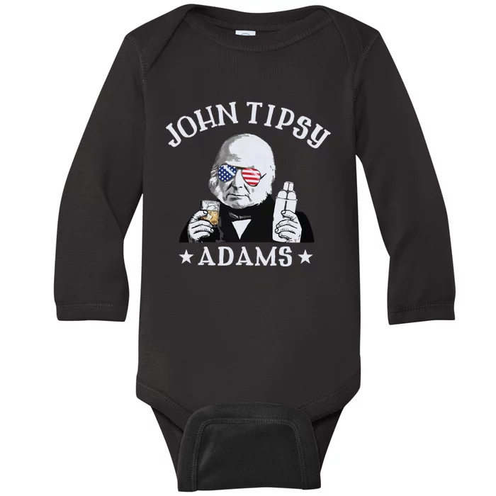 John Tipsy Adams President John Quincy Adams 4th Of July Baby Long Sleeve Bodysuit