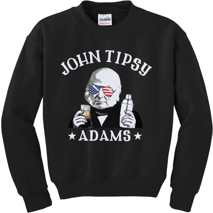 John Tipsy Adams President John Quincy Adams 4th Of July Kids Sweatshirt