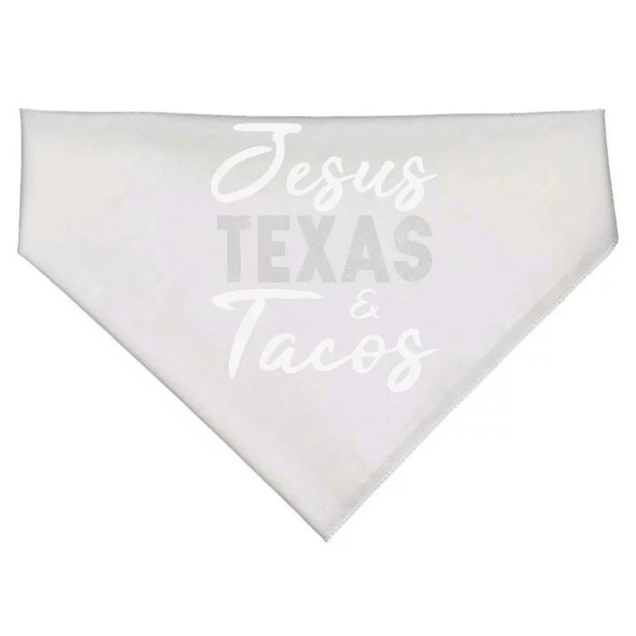 Jesus Texas And Tacos Funny Food Cinco Mayo Christian USA-Made Doggie Bandana