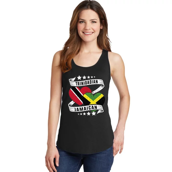 Jamaican Trinidad and half Jamaican flag Ladies Essential Tank