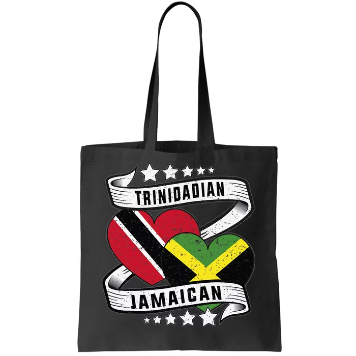 Jamaican Trinidad and half Jamaican flag Tote Bag