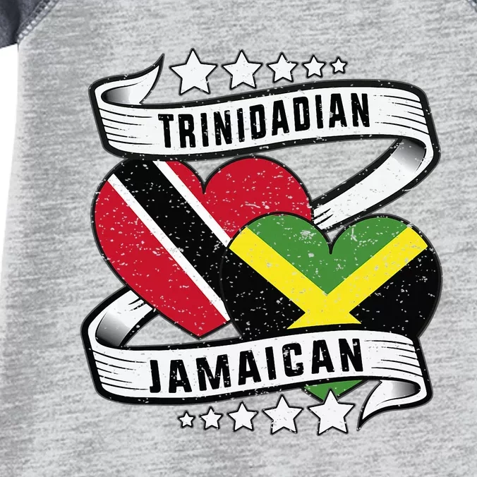 Jamaican Trinidad and half Jamaican flag Infant Baby Jersey Bodysuit