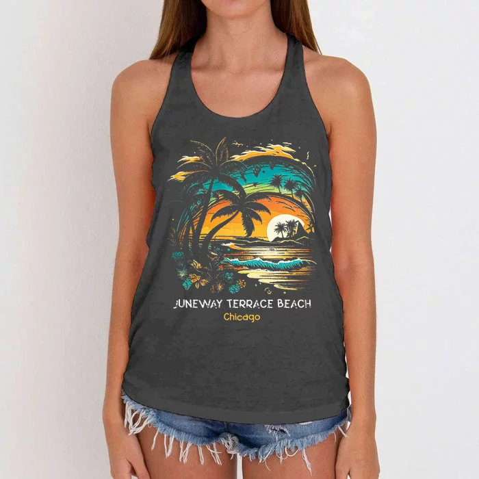 Juneway Terrace Beach Chicago Women's Knotted Racerback Tank