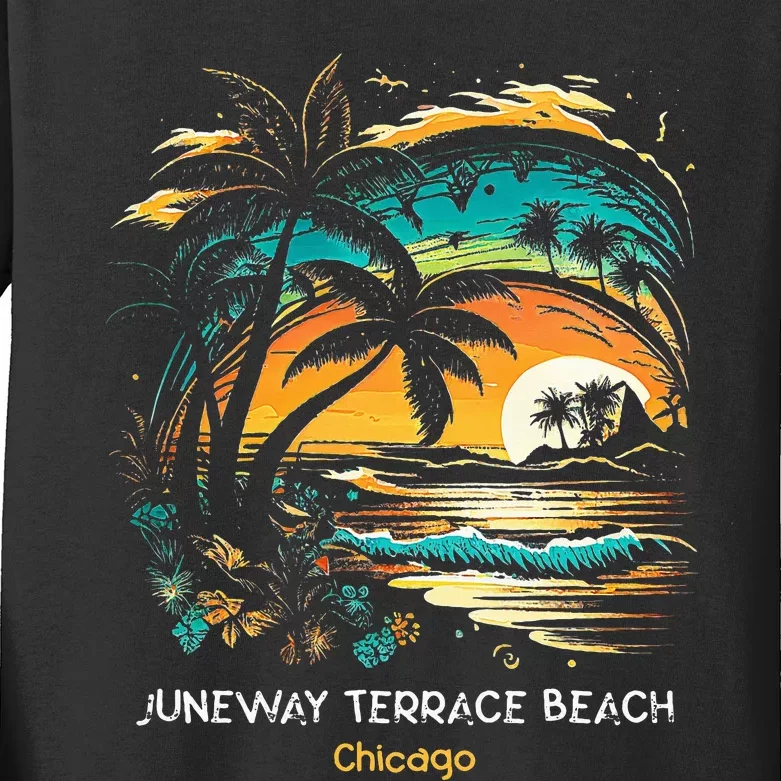 Juneway Terrace Beach Chicago Kids Long Sleeve Shirt