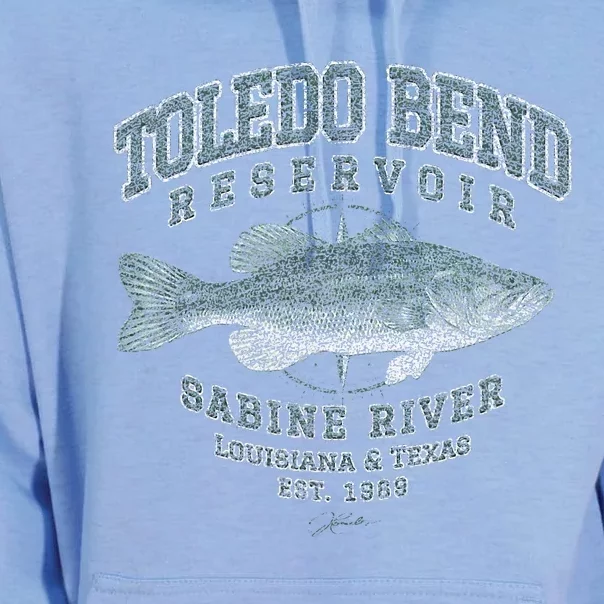 JCombs Toledo Bend Reservoir With Largemouth Bass Unisex Surf Hoodie