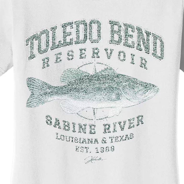 JCombs Toledo Bend Reservoir With Largemouth Bass Women's T-Shirt