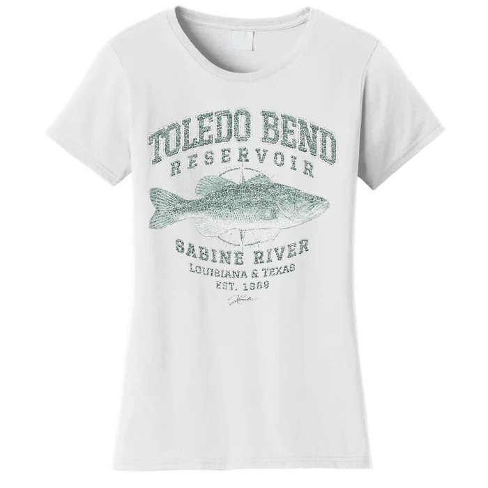 JCombs Toledo Bend Reservoir With Largemouth Bass Women's T-Shirt