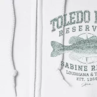 JCombs Toledo Bend Reservoir With Largemouth Bass Full Zip Hoodie