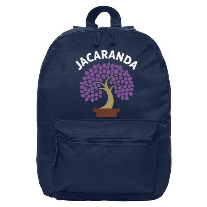 Jacaranda Tree Bonsai Art Purple Blossom 16 in Basic Backpack