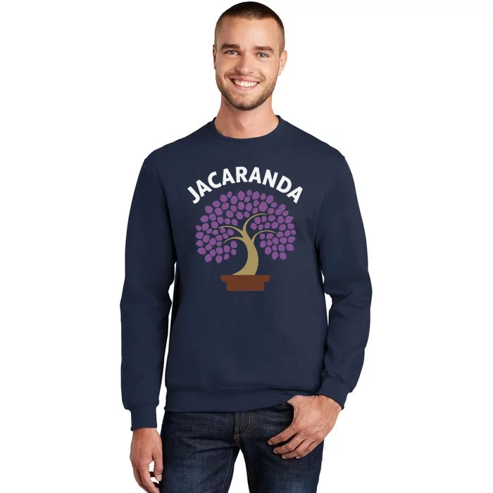 Jacaranda Tree Bonsai Art Purple Blossom Tall Sweatshirt