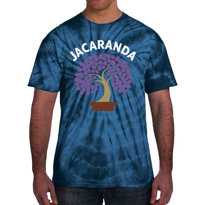 Jacaranda Tree Bonsai Art Purple Blossom Tie-Dye T-Shirt