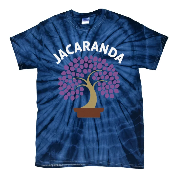 Jacaranda Tree Bonsai Art Purple Blossom Tie-Dye T-Shirt