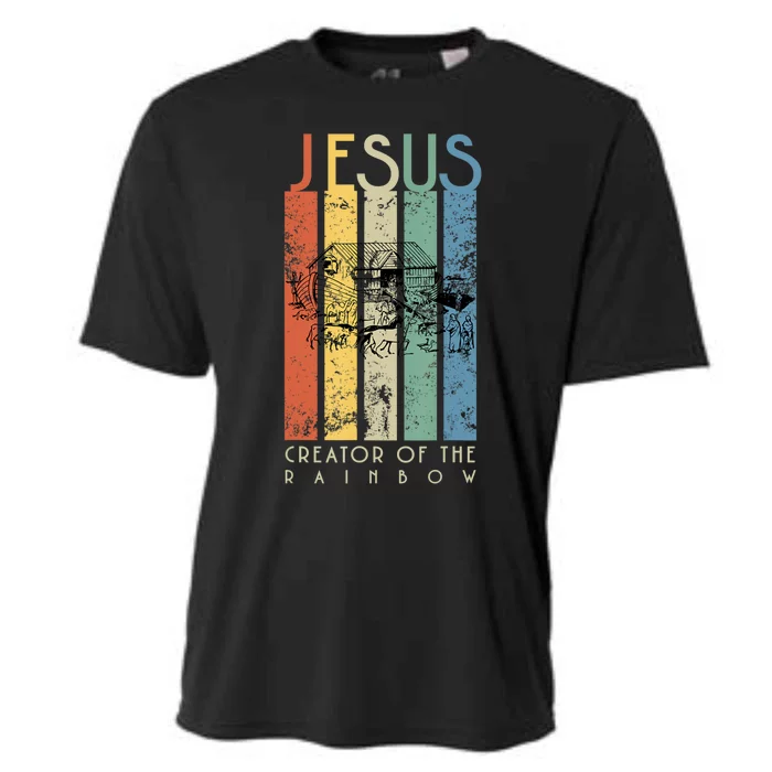 Jesus The Creator Of The Rainbow (Noah And The Ark) Cooling Performance Crew T-Shirt