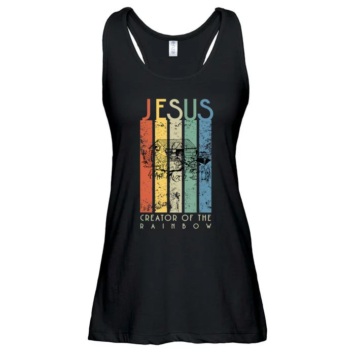 Jesus The Creator Of The Rainbow (Noah And The Ark) Ladies Essential Flowy Tank