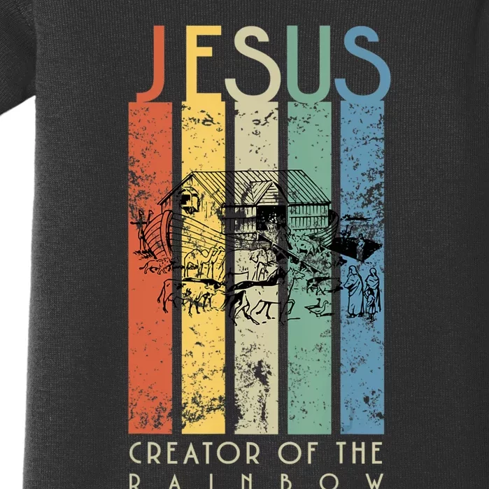 Jesus The Creator Of The Rainbow (Noah And The Ark) Baby Bodysuit