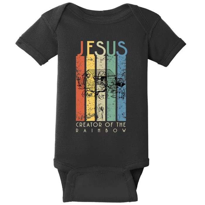 Jesus The Creator Of The Rainbow (Noah And The Ark) Baby Bodysuit