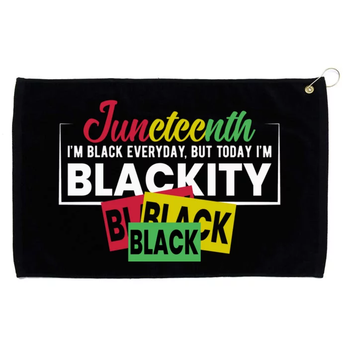 Juneteenth Typography Celebratory Graphic Grommeted Golf Towel