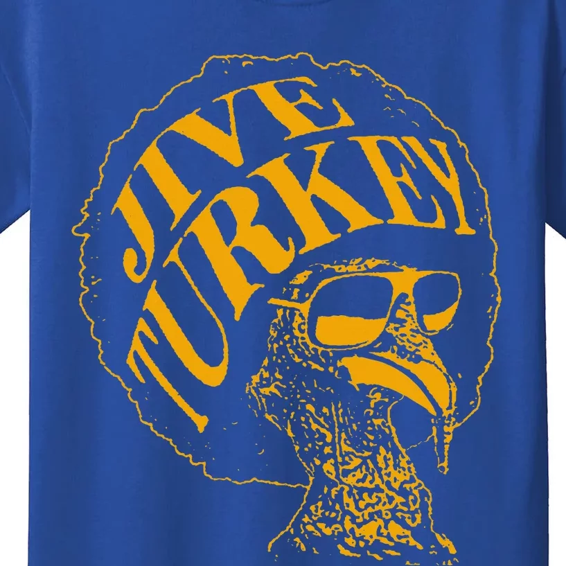 Jive Thanksgiving Cool Turkey Head Retro Silhouette Kids T-Shirt