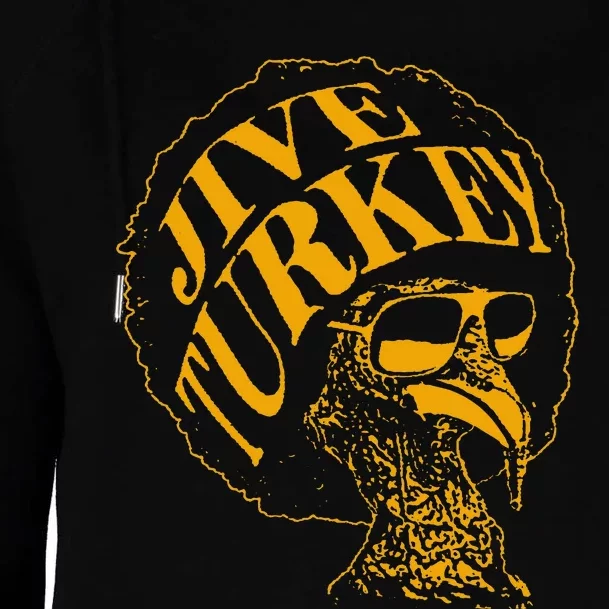 Jive Thanksgiving Cool Turkey Head Retro Silhouette Womens Funnel Neck Pullover Hood