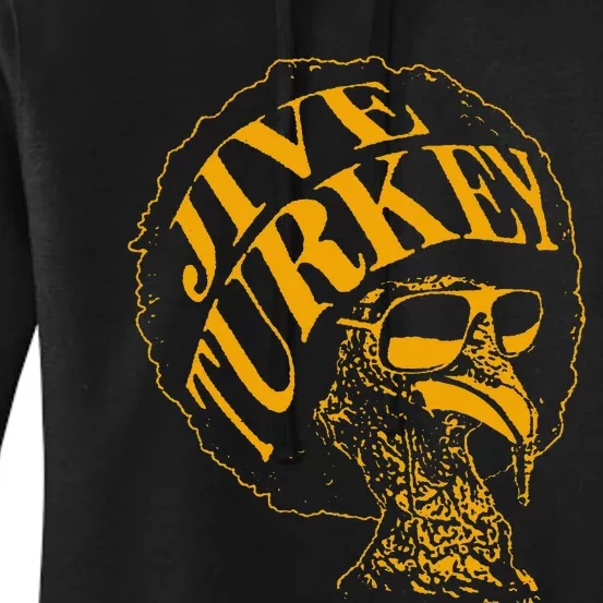 Jive Thanksgiving Cool Turkey Head Retro Silhouette Women's Pullover Hoodie