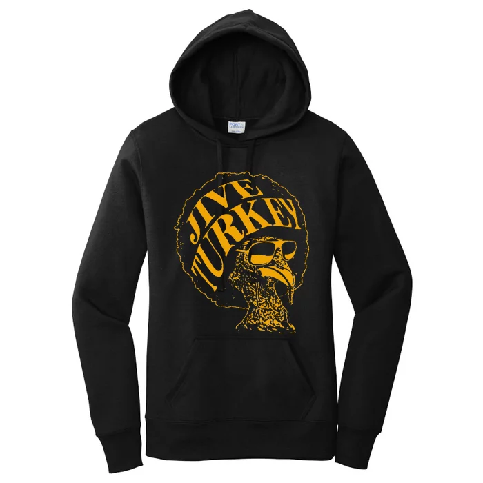 Jive Thanksgiving Cool Turkey Head Retro Silhouette Women's Pullover Hoodie