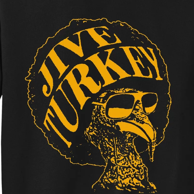 Jive Thanksgiving Cool Turkey Head Retro Silhouette Tall Sweatshirt