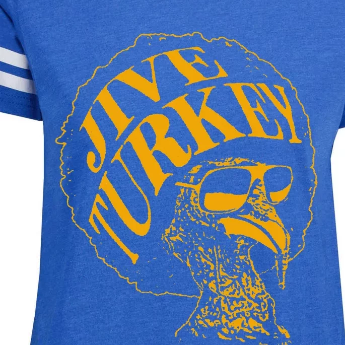 Jive Thanksgiving Cool Turkey Head Retro Silhouette Enza Ladies Jersey Football T-Shirt