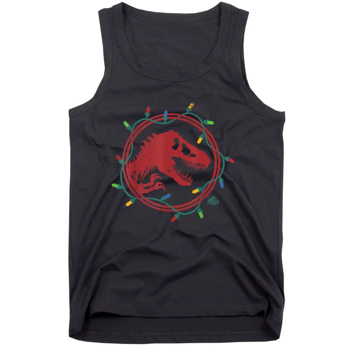 Jurassicworld Trex Christmas Lights Tank Top