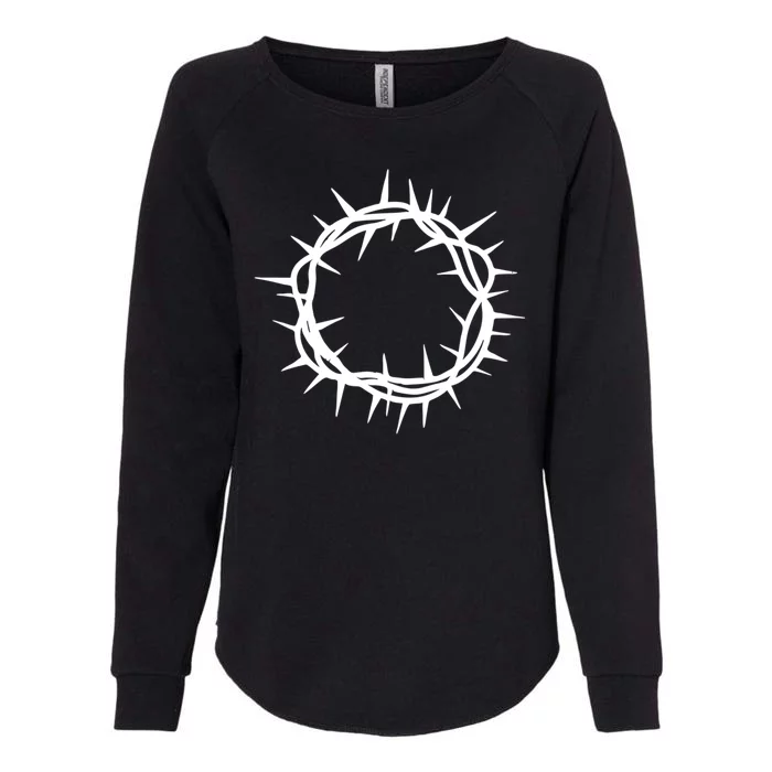 Jesus Thorn Crown Womens California Wash Sweatshirt