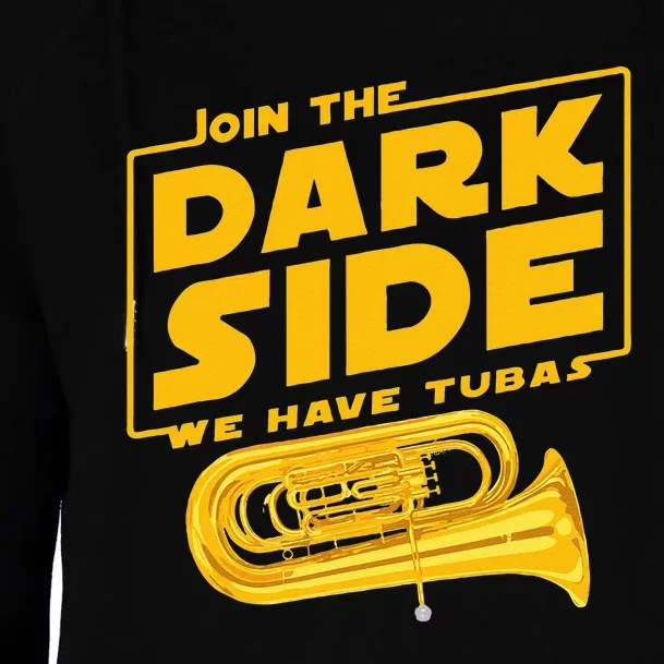 Join The Dark Side Tuba Player Womens Funnel Neck Pullover Hood