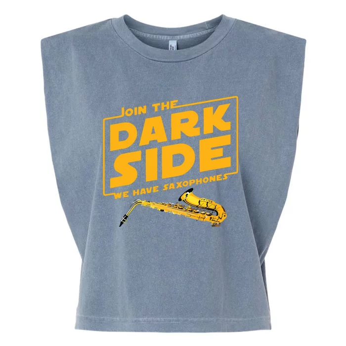 Join The Dark Side Saxophone Player Garment-Dyed Women's Muscle Tee