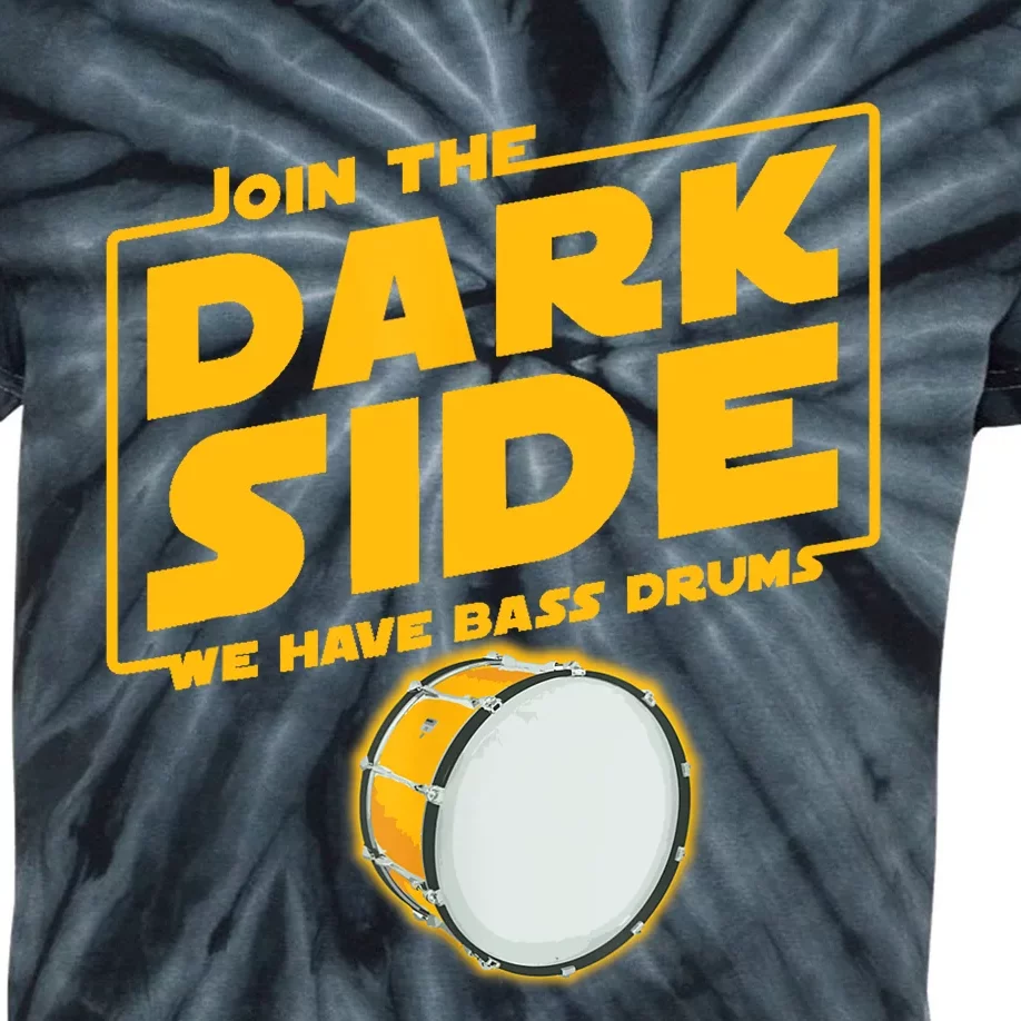 Join The Dark Side Bass Drum Player Kids Tie-Dye T-Shirt