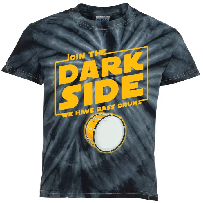 Join The Dark Side Bass Drum Player Kids Tie-Dye T-Shirt