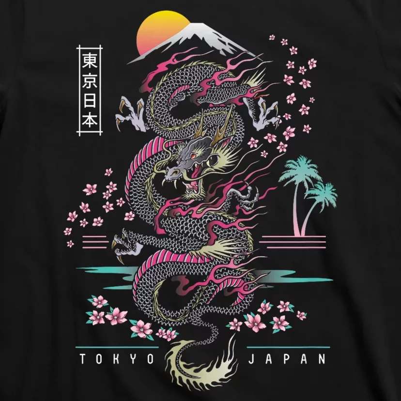 Japanese Tokyo Dragon Asian Inspired Retro 80’S Style T-Shirt