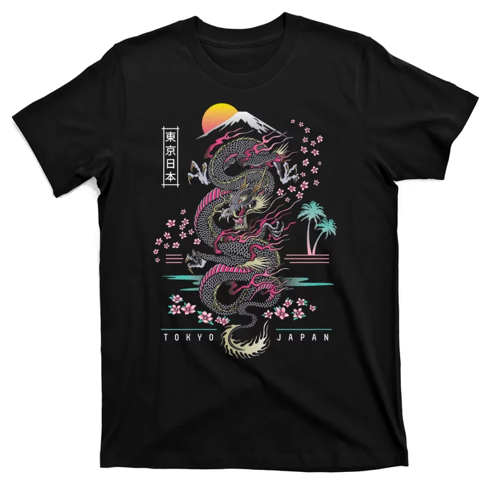 Japanese Tokyo Dragon Asian Inspired Retro 80’S Style T-Shirt