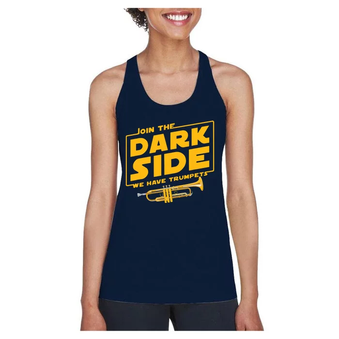 Join The Dark Side Trumpet Player Women's Racerback Tank