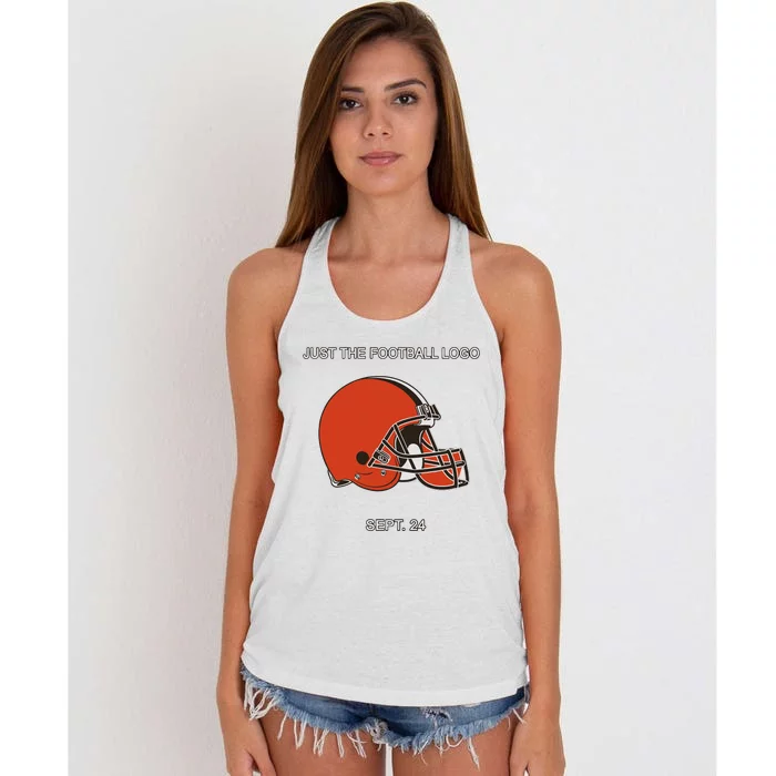 Just The Football Logo Sept 24 Women's Knotted Racerback Tank