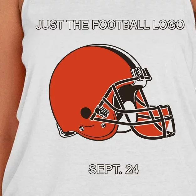 Just The Football Logo Sept 24 Women's Knotted Racerback Tank