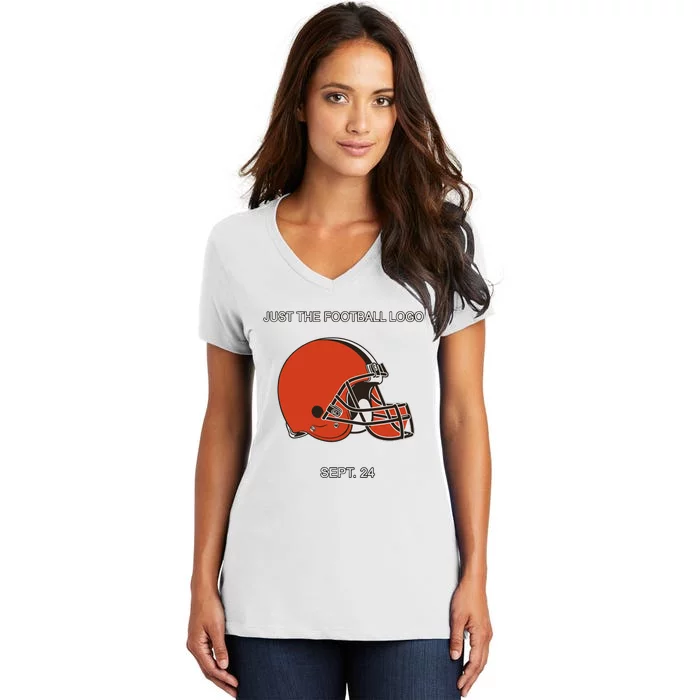 Just The Football Logo Sept 24 Women's V-Neck T-Shirt